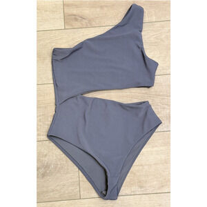 NEW BEACH RIOT GRAY CELINE RIBBED ONE PIECE SWIMSUIT FREE PEOPLE SZ S